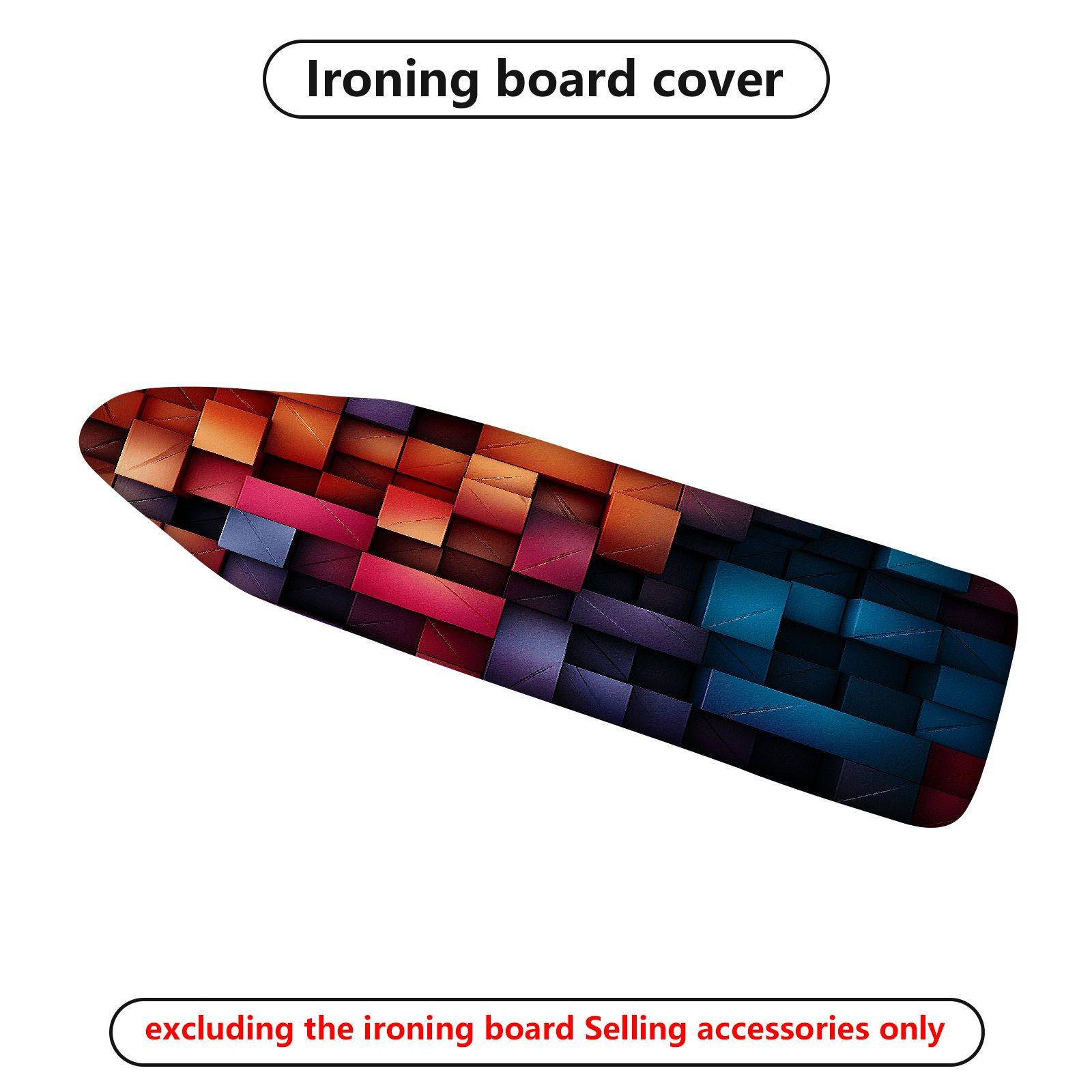 1-Piece Colorful Abstract Geometric Pattern  Ironing Board Cover, Universal Size, Without Board