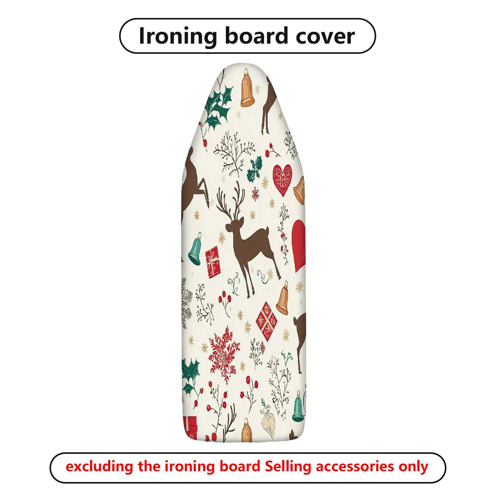 1-Piece Christmas Reindeer Snowflake  Ironing Board Cover, Universal Size, Without Board
