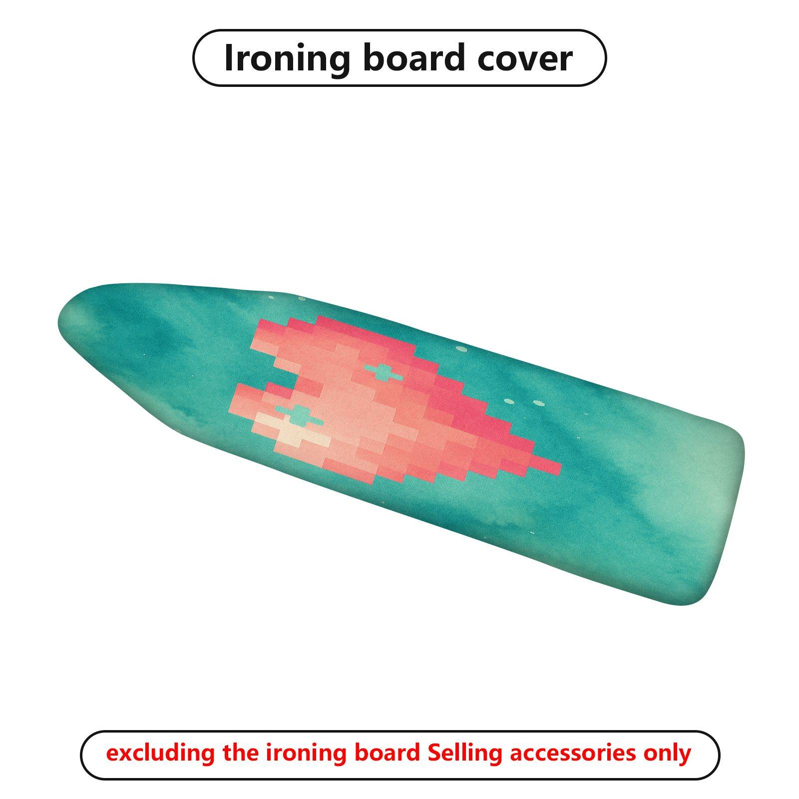 1-Piece Pixel Art Pink Green  Ironing Board Cover, Universal Size, Without Board