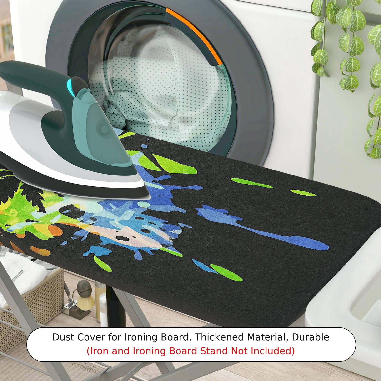 1-Piece Colorful Leaf Artistic Abstract  Ironing Board Cover, Universal Size, Without Board