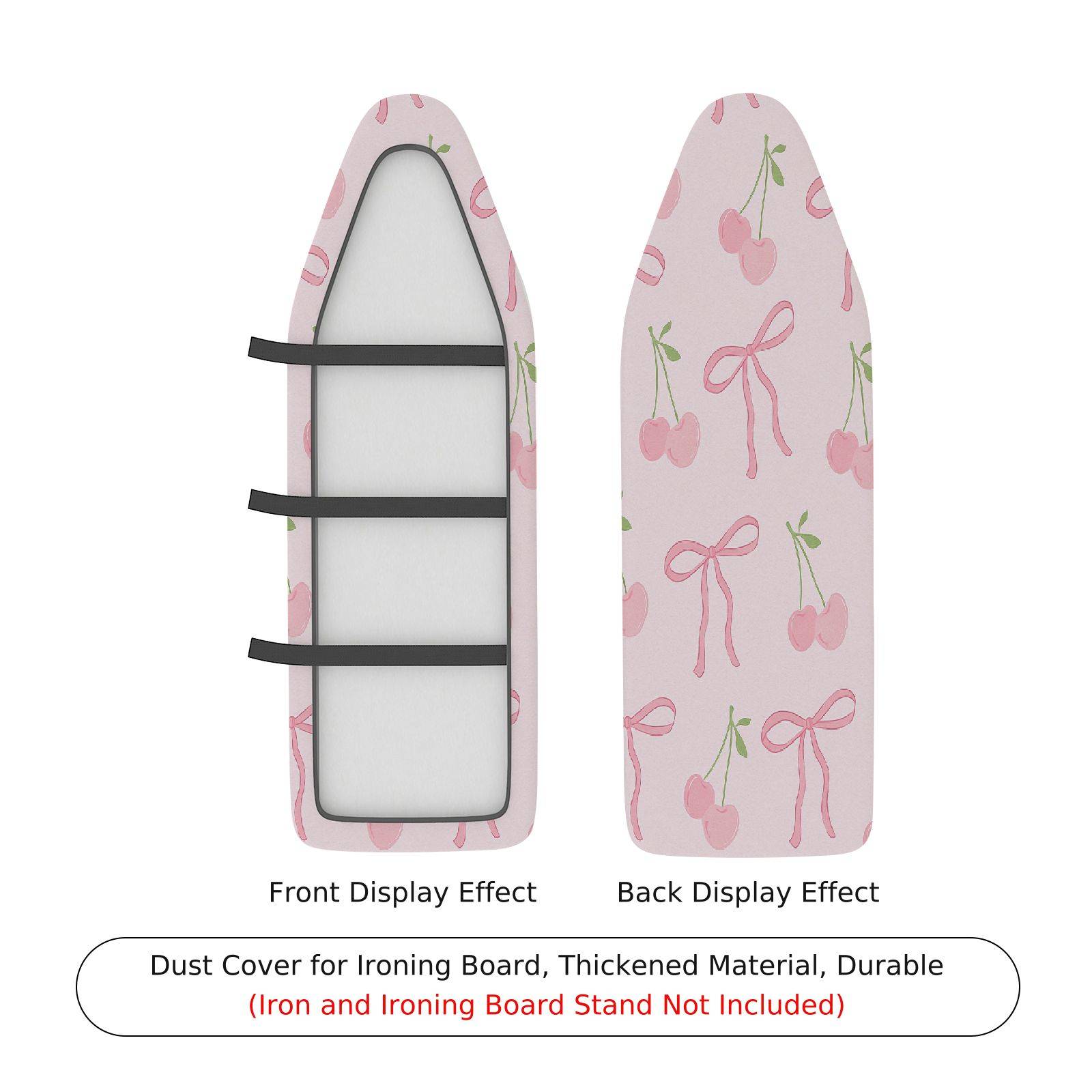 1-Piece Cherry Bow Pink  Ironing Board Cover, Universal Size, Without Board