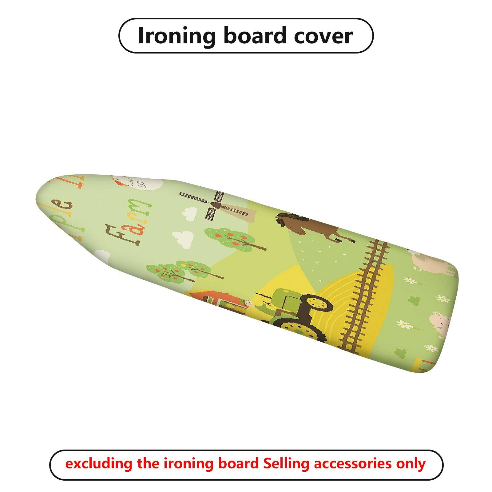 1-Piece Farm Tractor Animal  Ironing Board Cover, Universal Size, Without Board