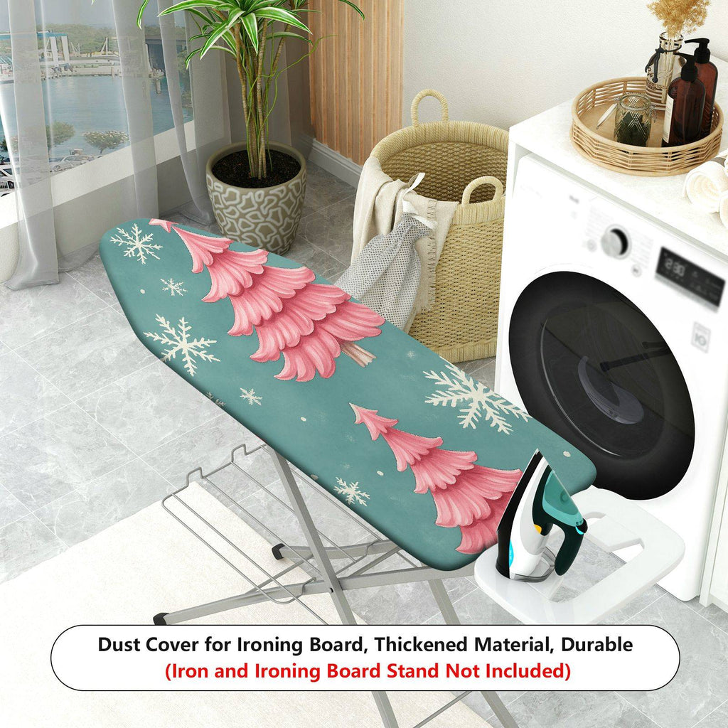 1-Piece Christmas Snowflakes Pink Trees  Ironing Board Cover, Universal Size, Without Board