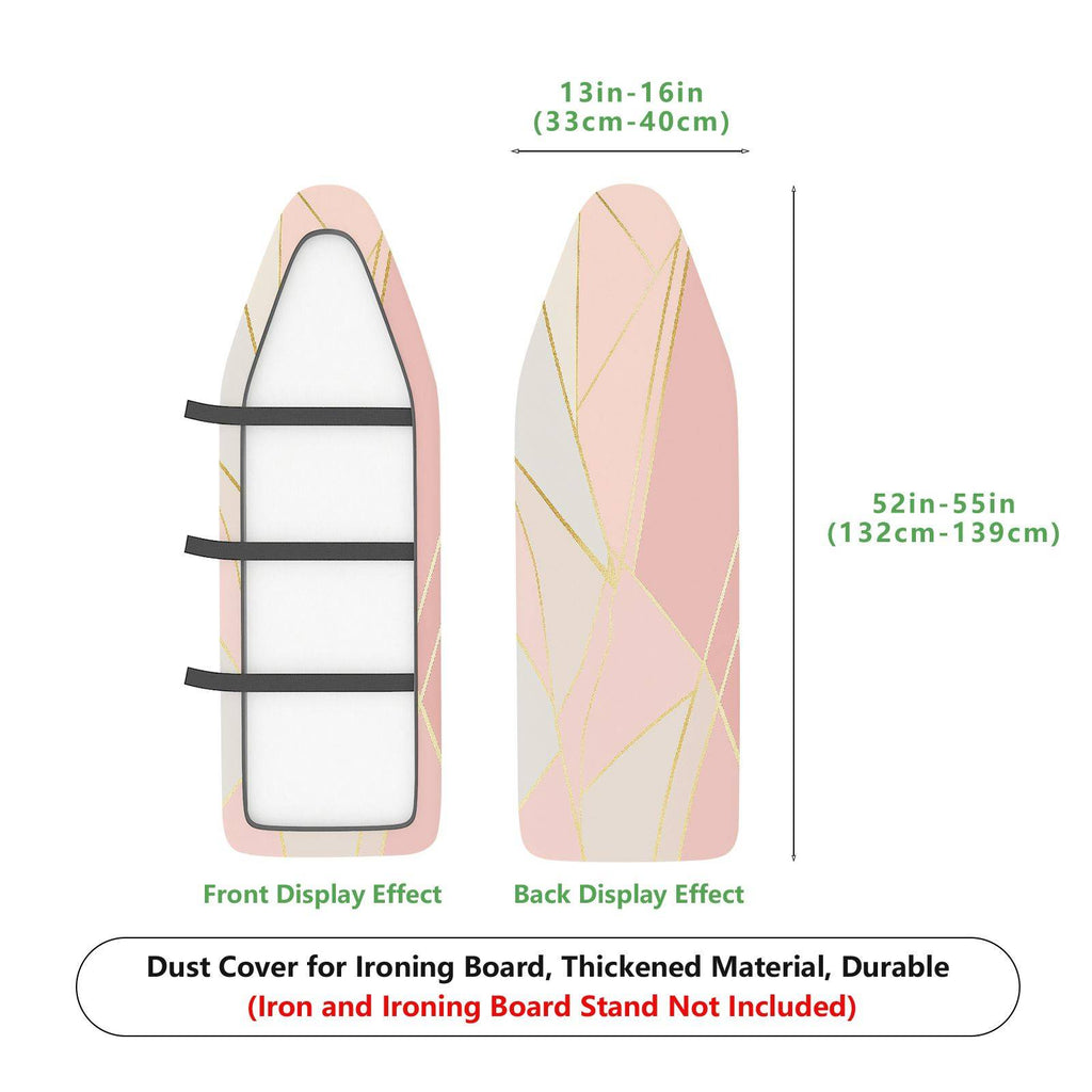 1-Piece Geometric Golden Pink Stripe  Ironing Board Cover, Universal Size, Without Board