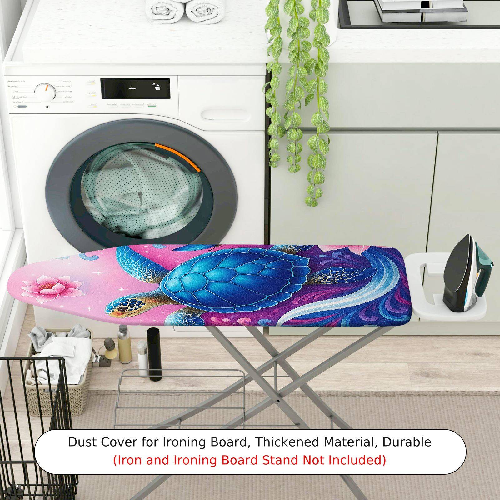 1-Piece Turtle Pink Floral  Ironing Board Cover, Universal Size, Without Board