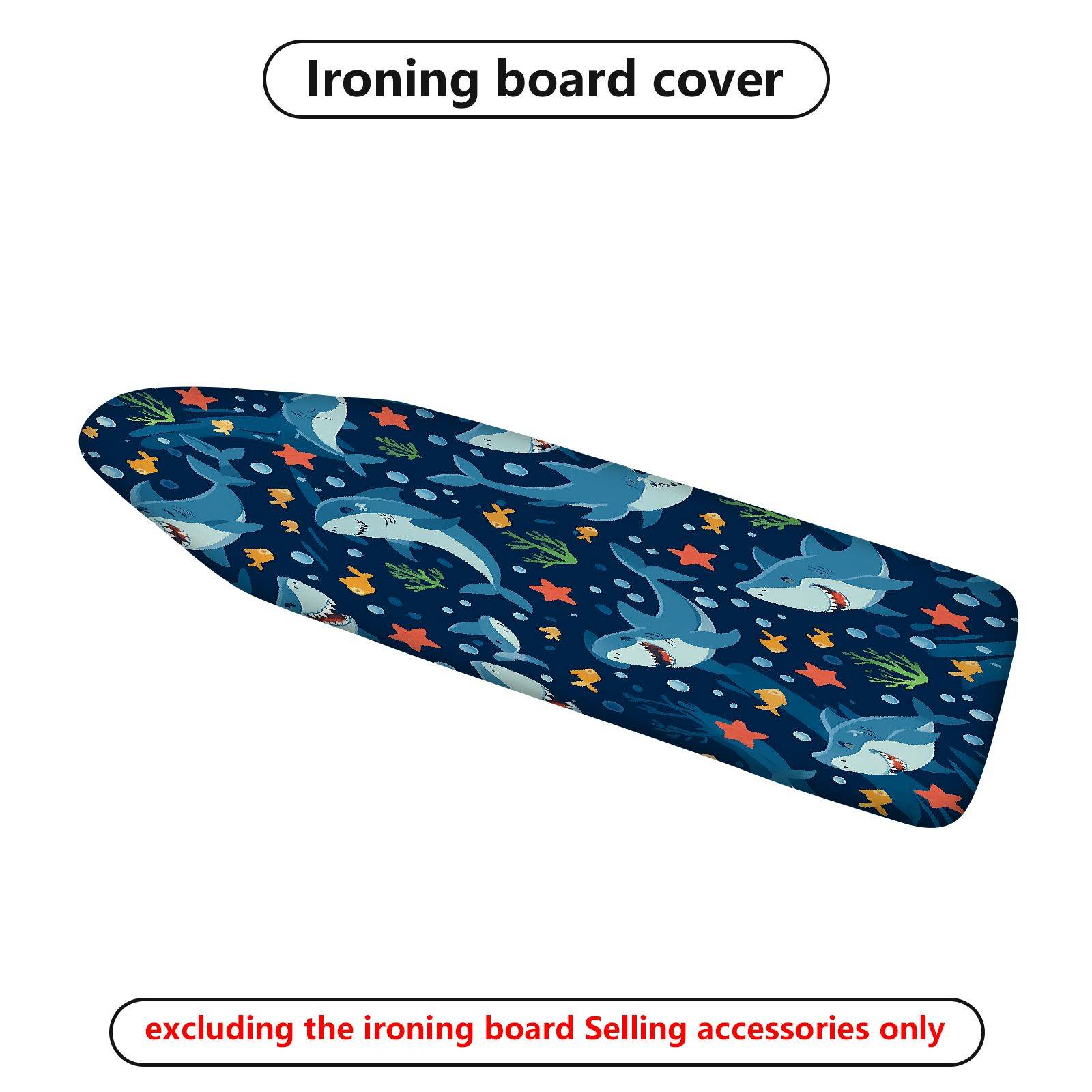 1-Piece Shark Ocean Fish  Ironing Board Cover, Universal Size, Without Board