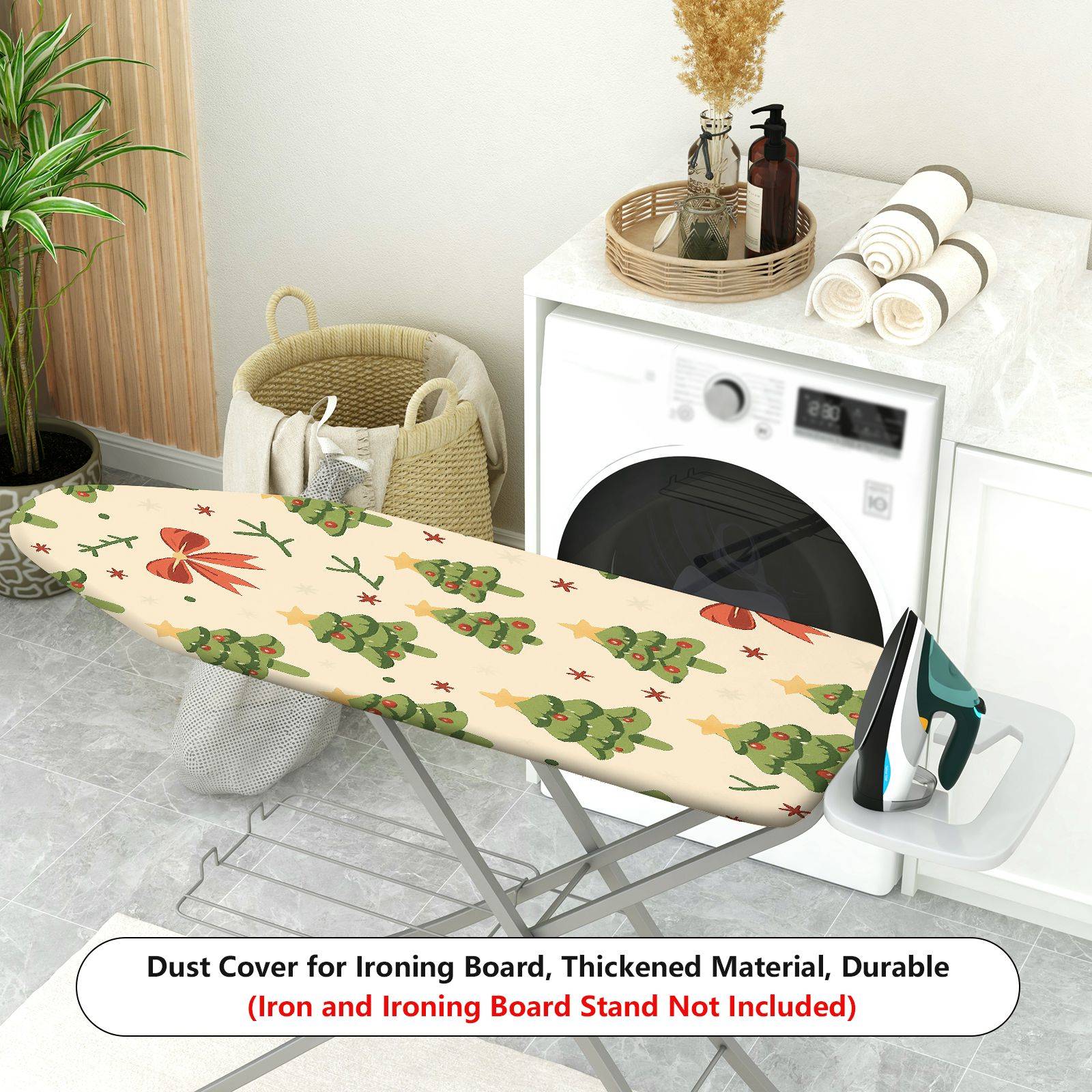 1-Piece Christmas Tree Bow Star  Ironing Board Cover, Universal Size, Without Board