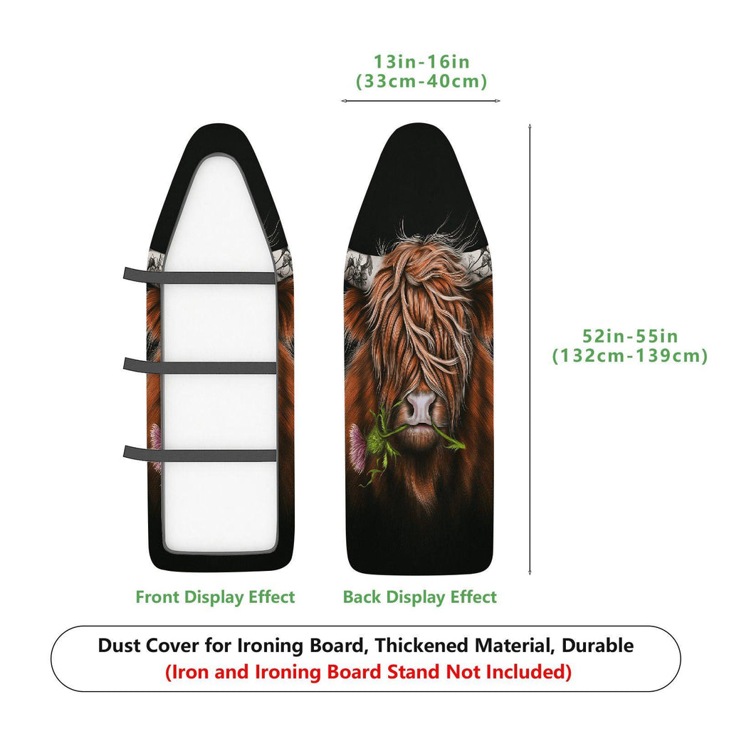 1-Piece Highland Cow Animal Nature  Ironing Board Cover, Universal Size, Without Board