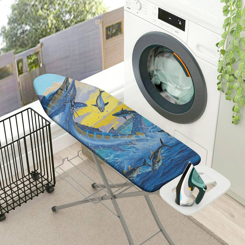 1-Piece Fish Ocean Blue  Ironing Board Cover, Universal Size, Without Board
