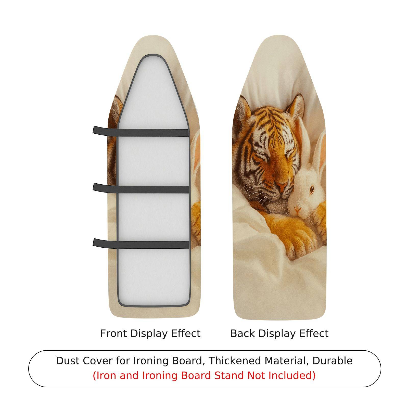 1-Piece Tiger Rabbit Animal  Ironing Board Cover, Universal Size, Without Board