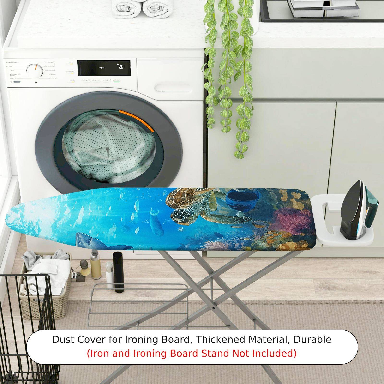 1-Piece Ocean Turtle Coral  Ironing Board Cover, Universal Size, Without Board