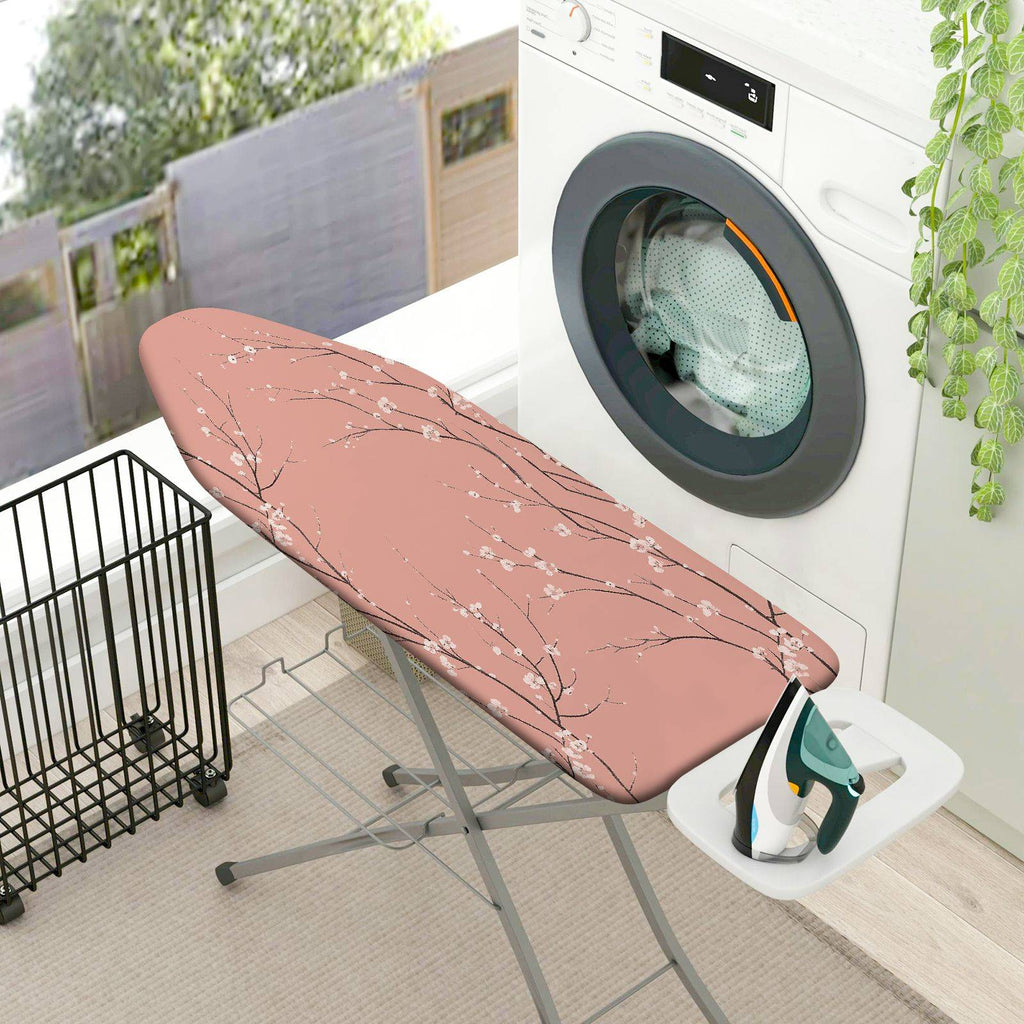 1-Piece Floral Pink Cherry Blossom  Ironing Board Cover, Universal Size, Without Board
