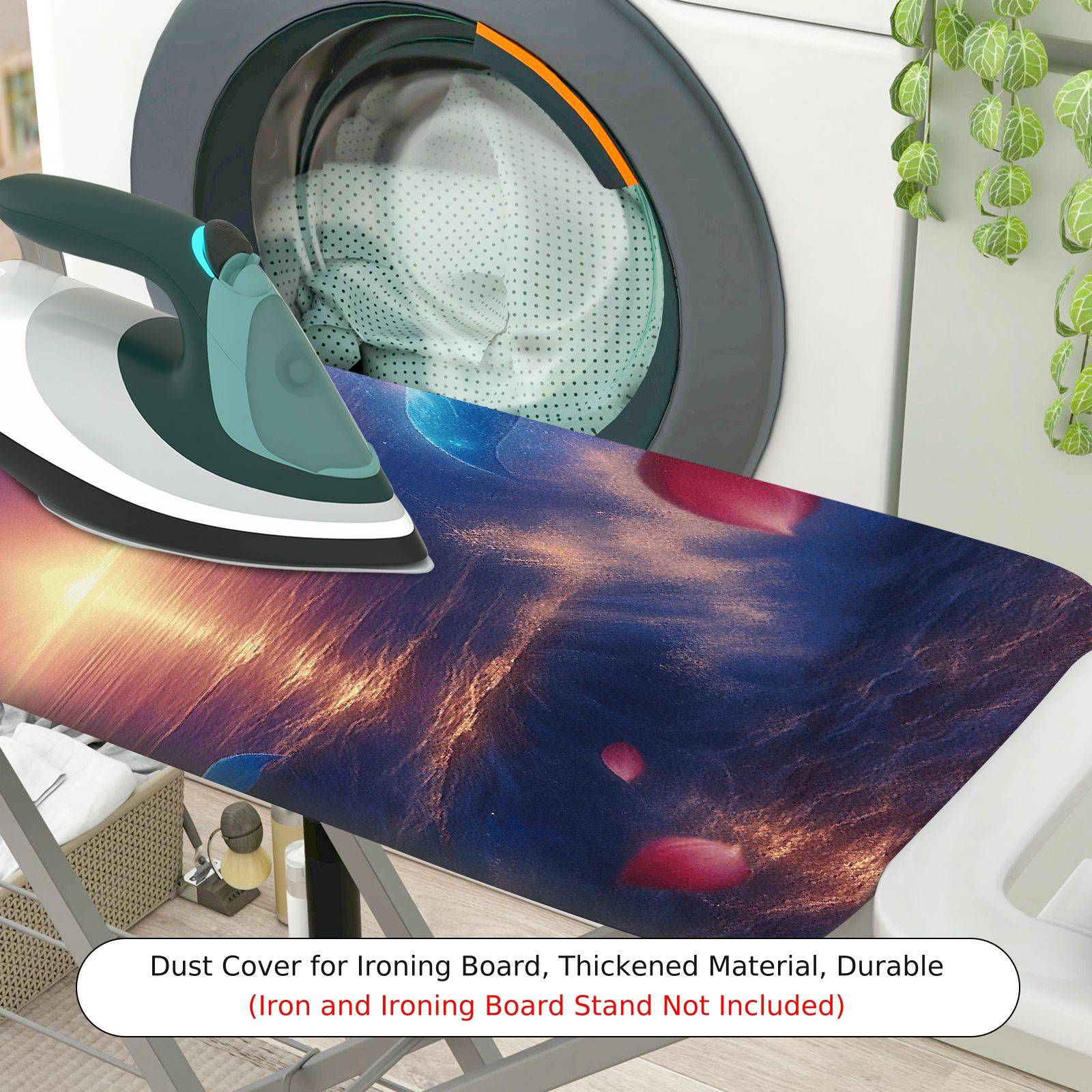 1-Piece Ocean Dolphin Galaxy  Ironing Board Cover, Universal Size, Without Board