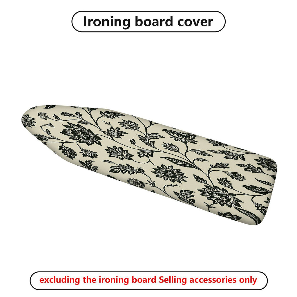 1-Piece Floral Pattern Black Beige  Ironing Board Cover, Universal Size, Without Board