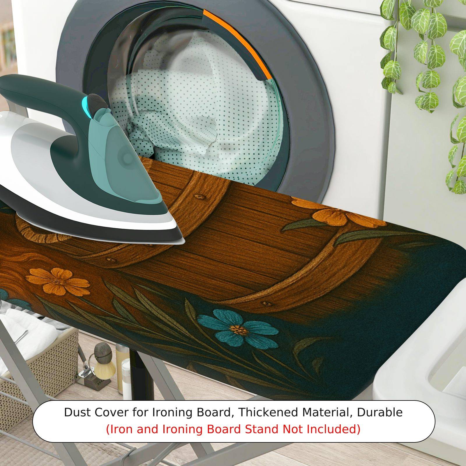 1-Piece Animal Farm Rustic Floral  Ironing Board Cover, Universal Size, Without Board