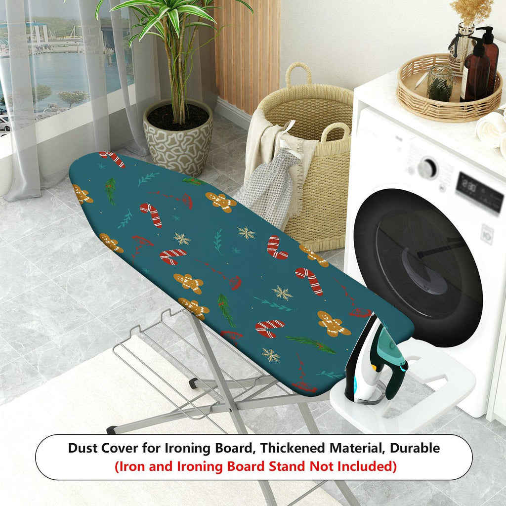 1-Piece Christmas Gingerbread Candy Cane Snowflake  Ironing Board Cover, Universal Size, Without Board