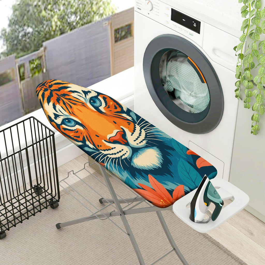 1-Piece Tiger Animal Floral  Ironing Board Cover, Universal Size, Without Board