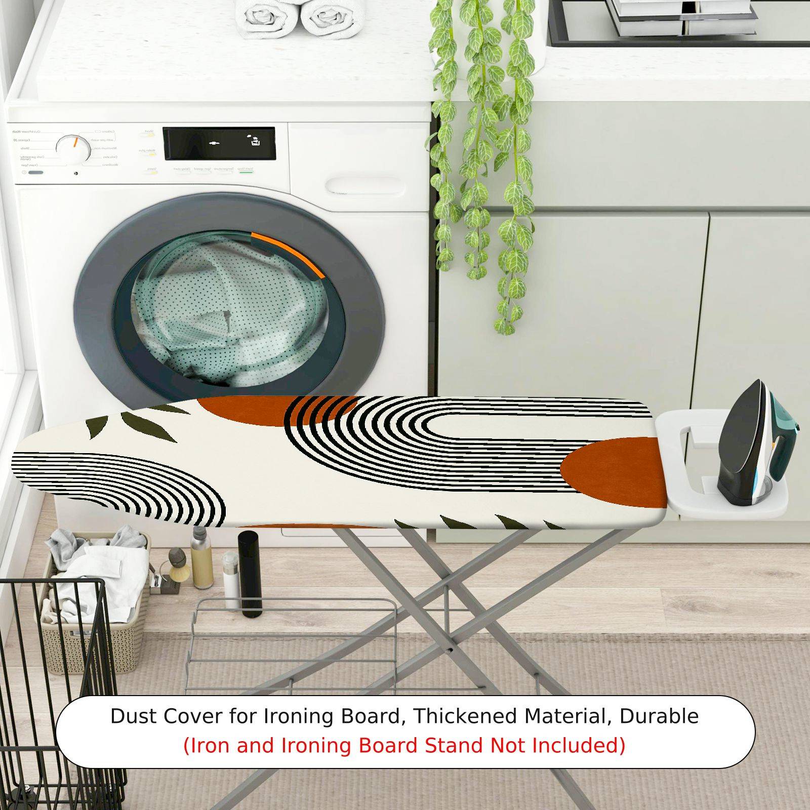 1-Piece Abstract Geometric Minimalist Art  Ironing Board Cover, Universal Size, Without Board