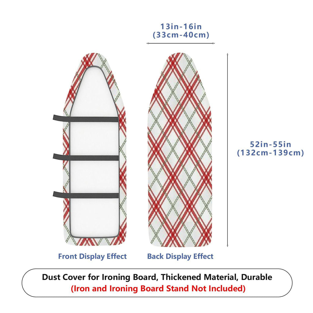 1-Piece Red Plaid Checkered Pattern Christmas  Ironing Board Cover, Universal Size, Without Board