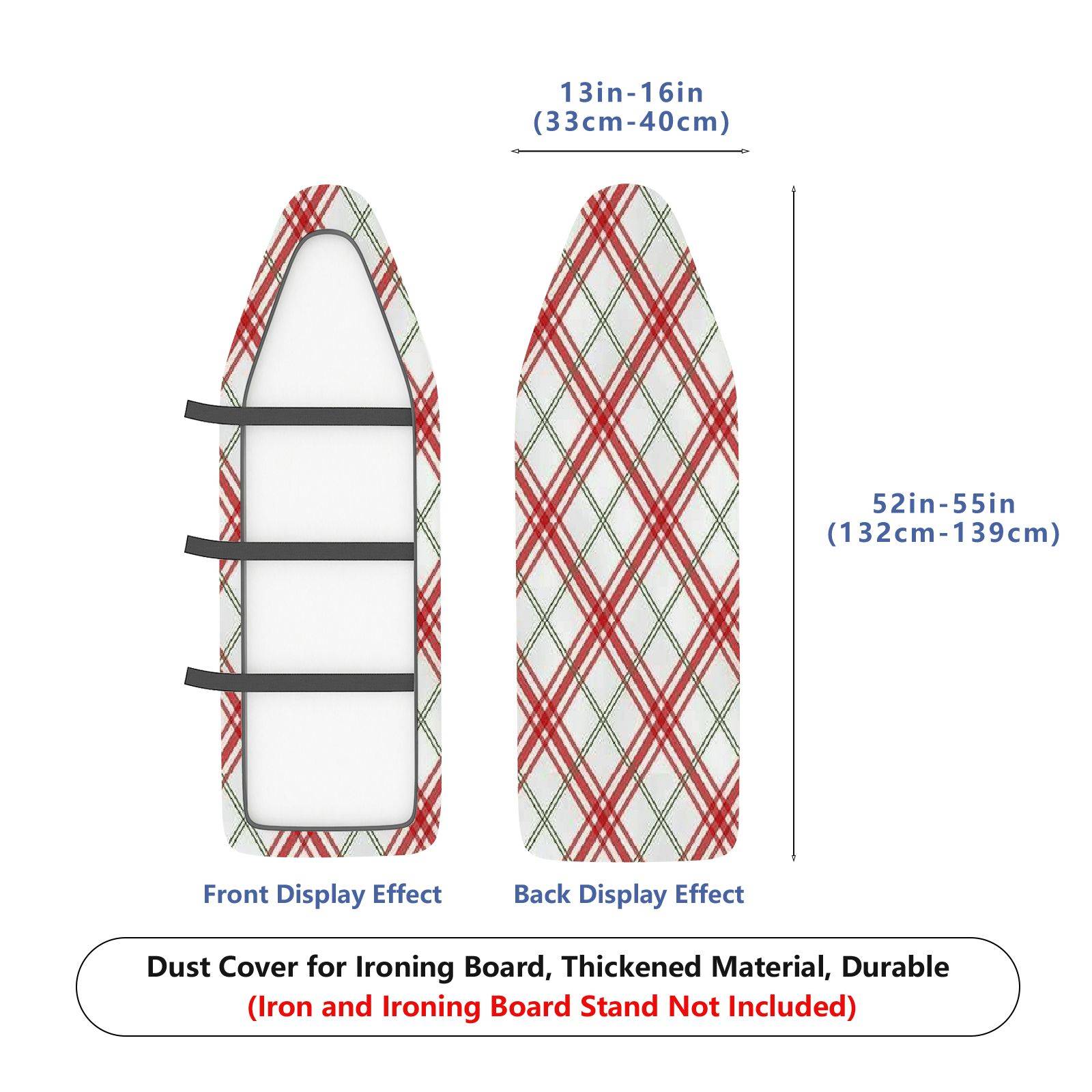 1-Piece Red Plaid Checkered Pattern Christmas  Ironing Board Cover, Universal Size, Without Board