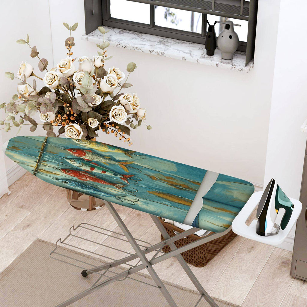 1-Piece Fish Ocean Nautical  Ironing Board Cover, Universal Size, Without Board