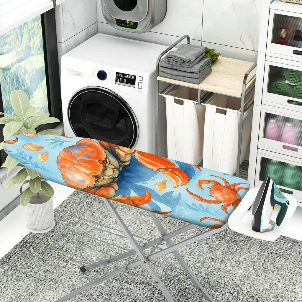 1-Piece Crab Ocean Blue  Ironing Board Cover, Universal Size, Without Board