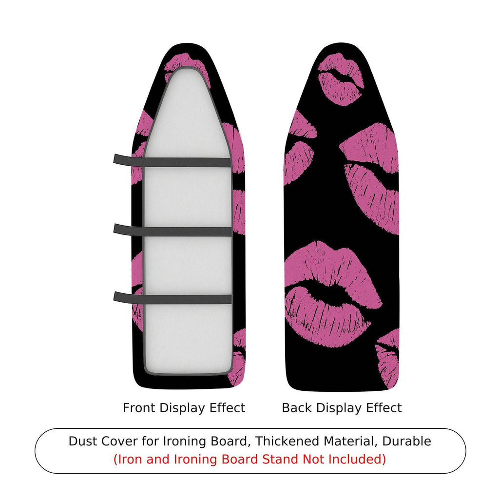 1-Piece Kiss Lip Pattern Pink Black  Ironing Board Cover, Universal Size, Without Board