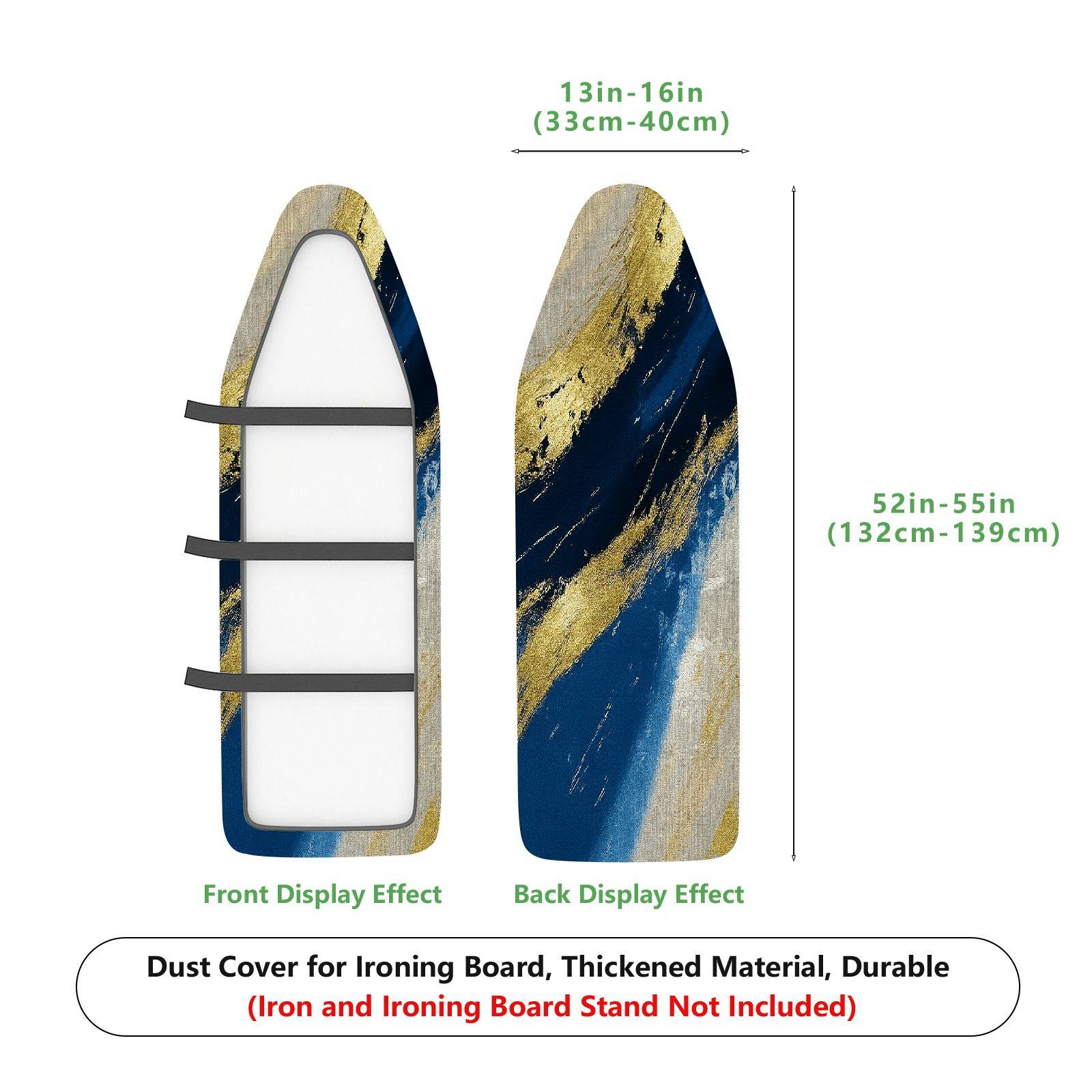 1-Piece Abstract Gold Blue Elegant  Ironing Board Cover, Universal Size, Without Board