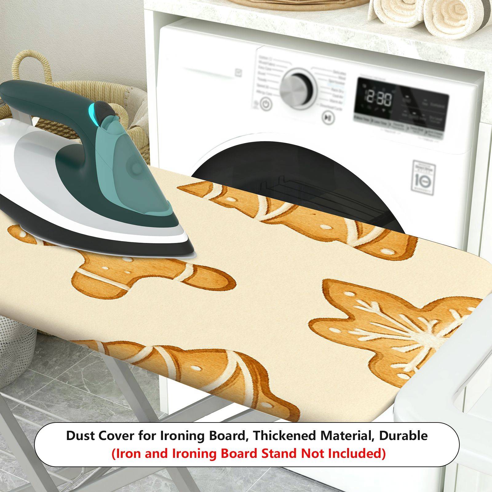 1-Piece Christmas Cookie Tree Gingerbread  Ironing Board Cover, Universal Size, Without Board