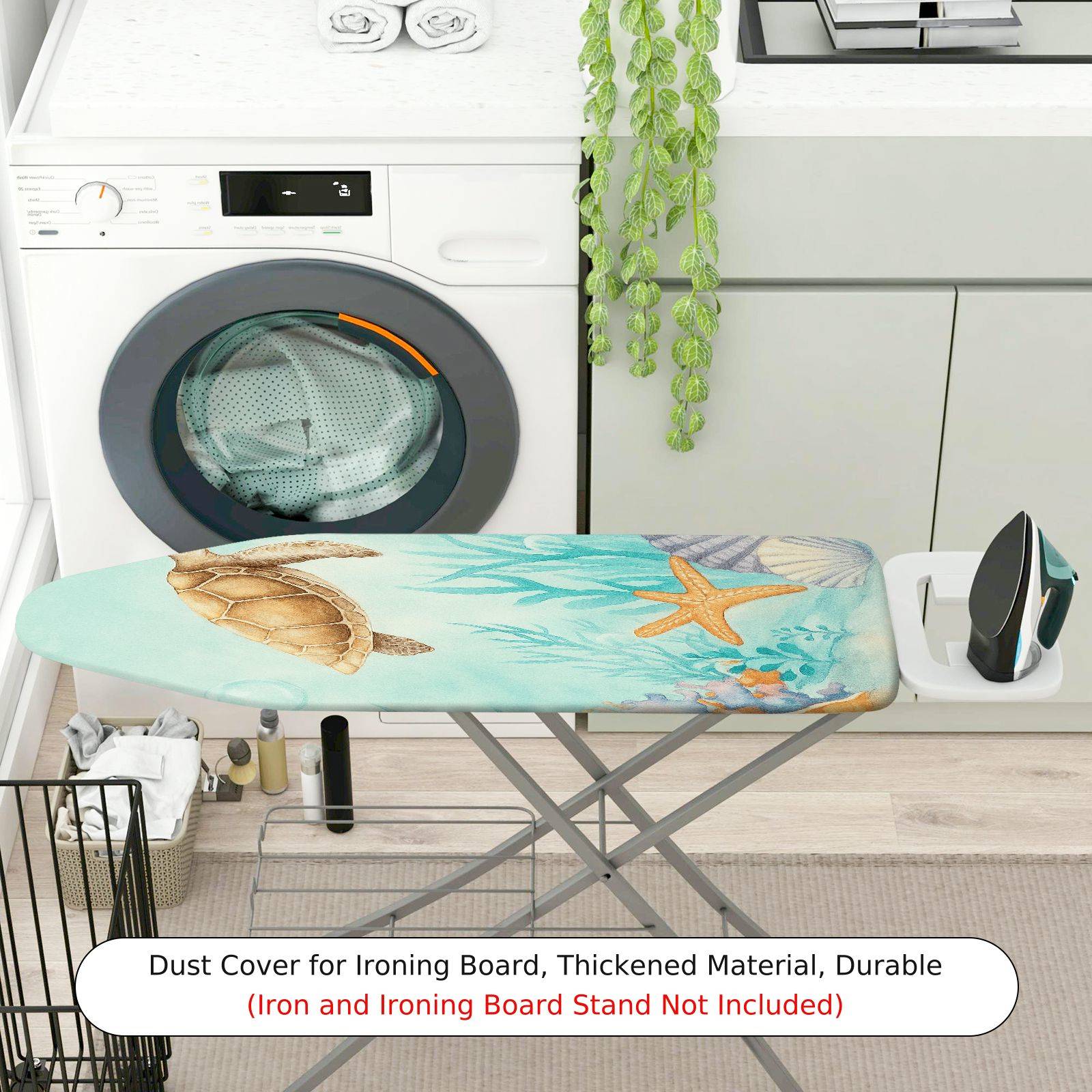 1-Piece Ocean Sea Turtle Starfish  Ironing Board Cover, Universal Size, Without Board