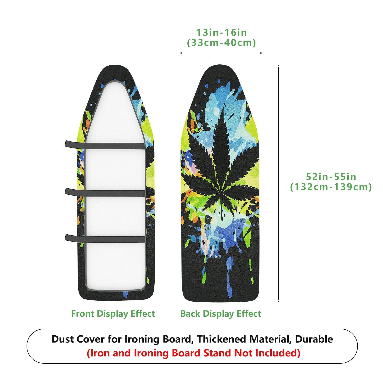 1-Piece Colorful Leaf Artistic Abstract  Ironing Board Cover, Universal Size, Without Board