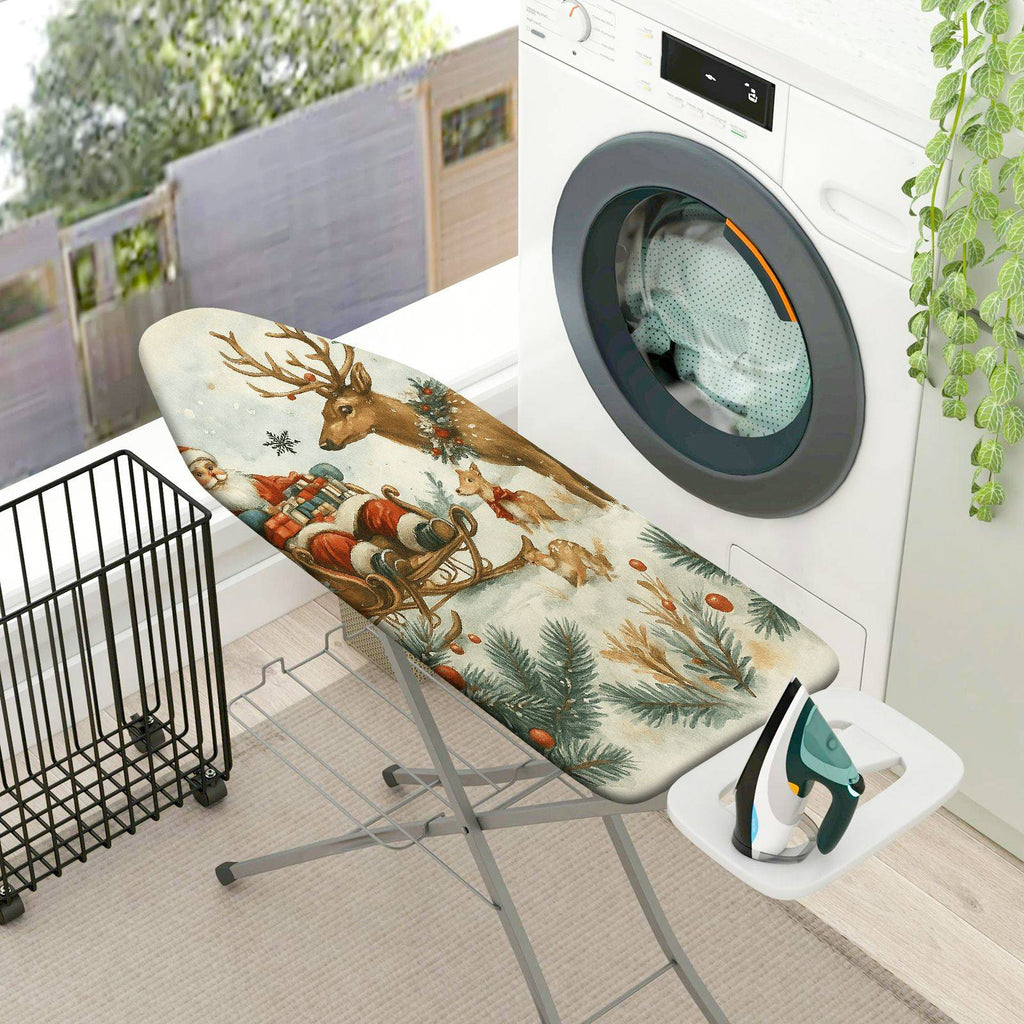 1-Piece Christmas Santa Reindeer  Ironing Board Cover, Universal Size, Without Board