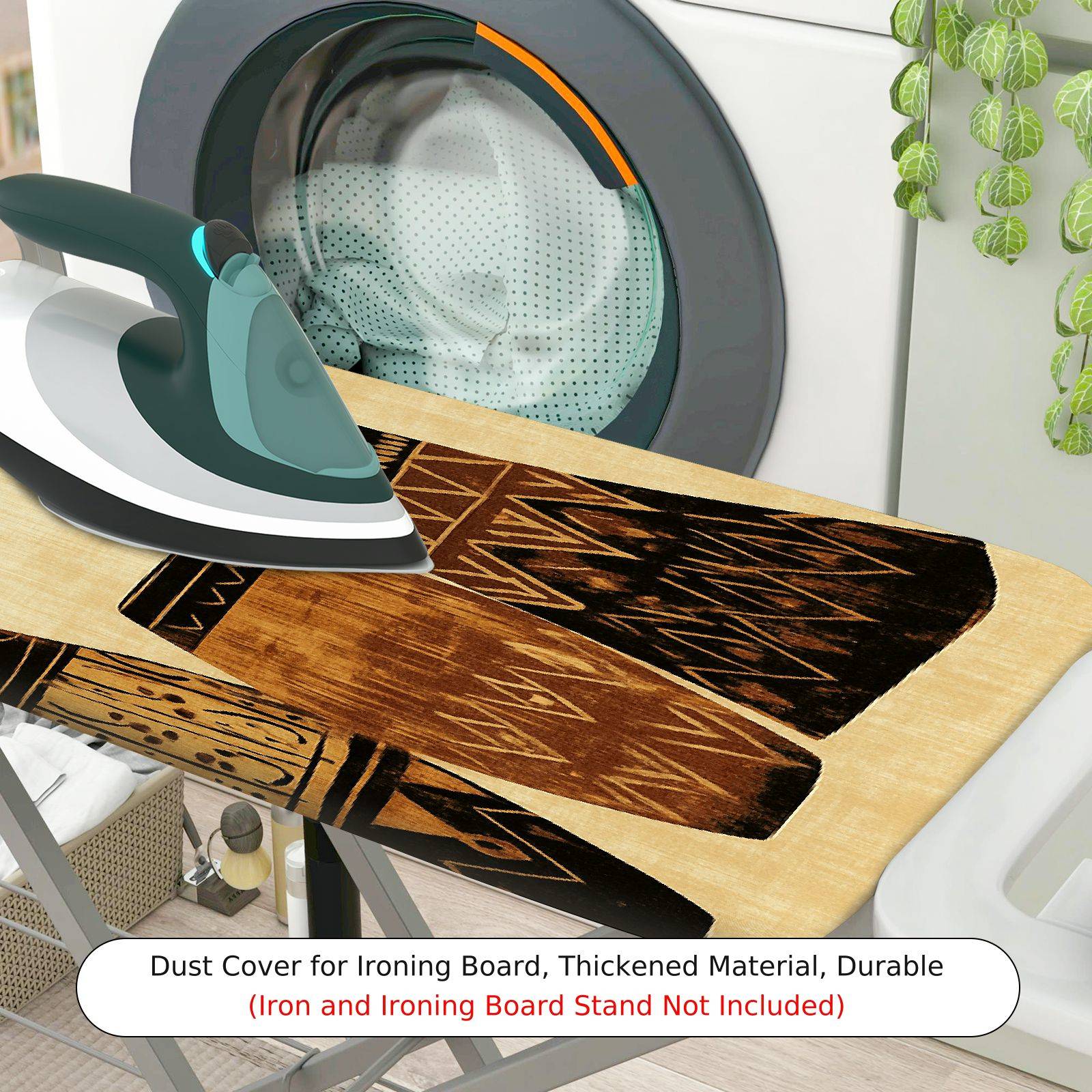 1-Piece African Tribal Pattern Ethnic Drum  Ironing Board Cover, Universal Size, Without Board