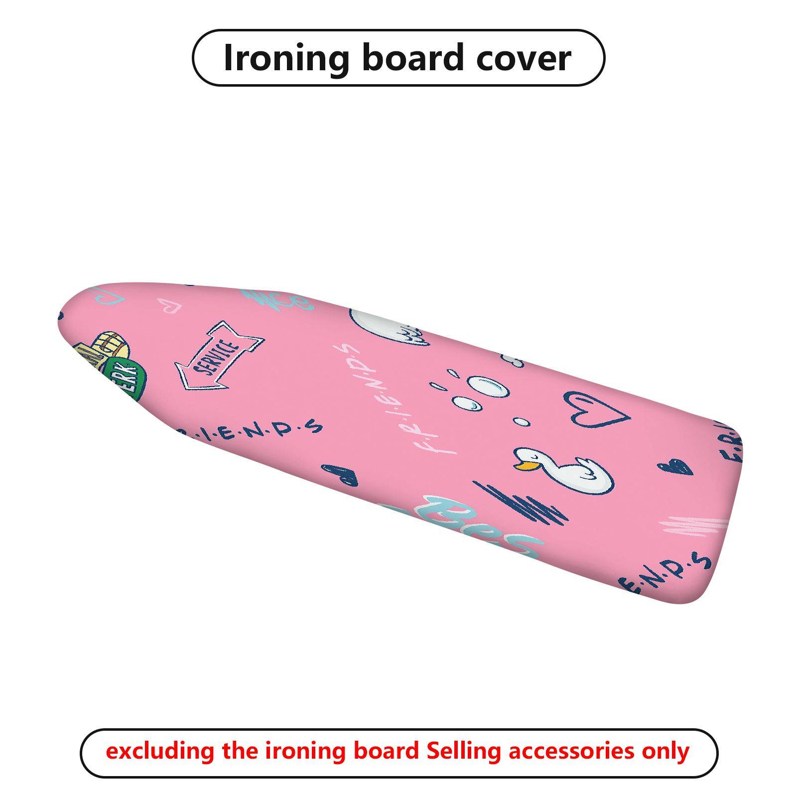 1-Piece Pink  Duck Heart  Ironing Board Cover, Universal Size, Without Board