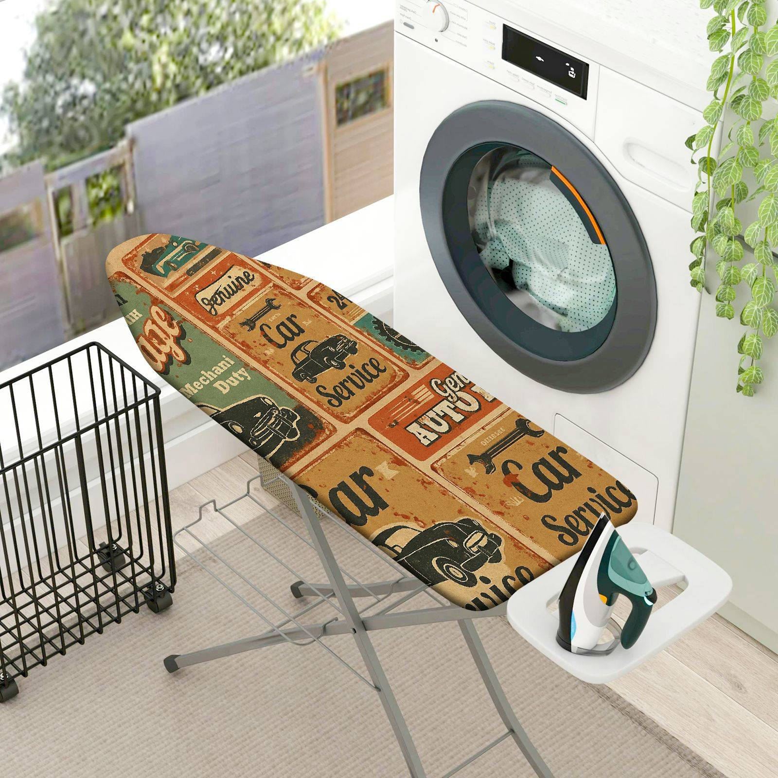 1-Piece Vintage Car Retro Art Poster  Ironing Board Cover, Universal Size, Without Board