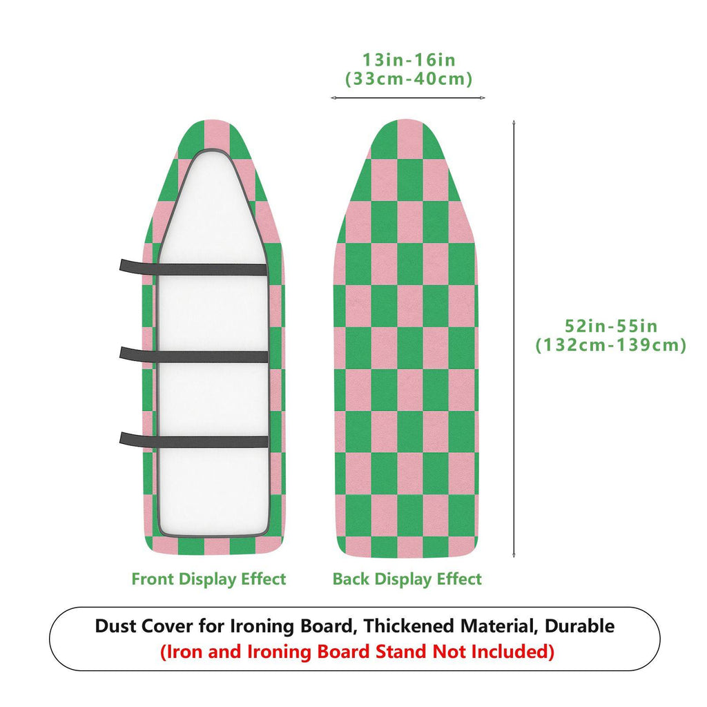 1-Piece Checkered Pink Green Plaid  Ironing Board Cover, Universal Size, Without Board