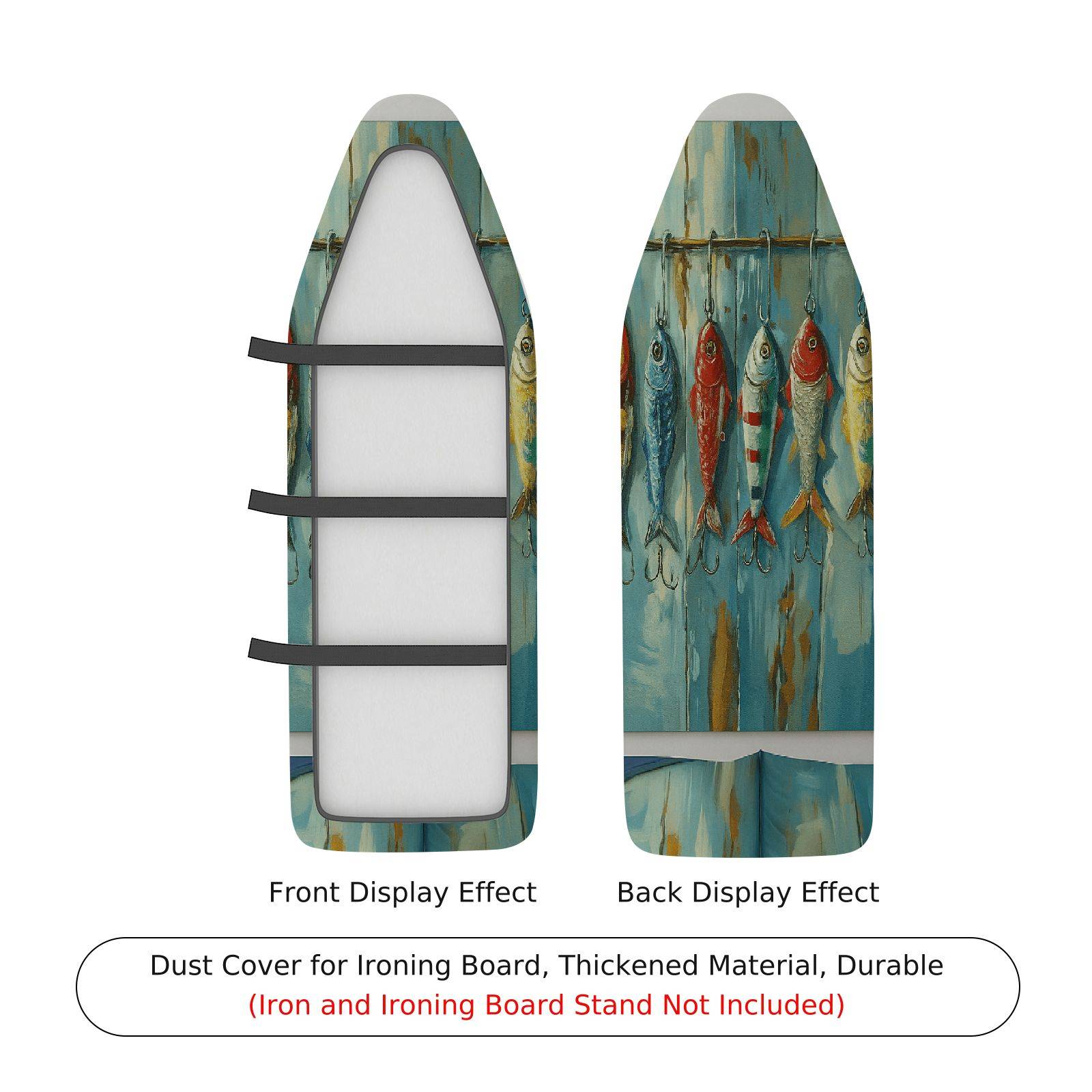 1-Piece Fish Ocean Nautical  Ironing Board Cover, Universal Size, Without Board