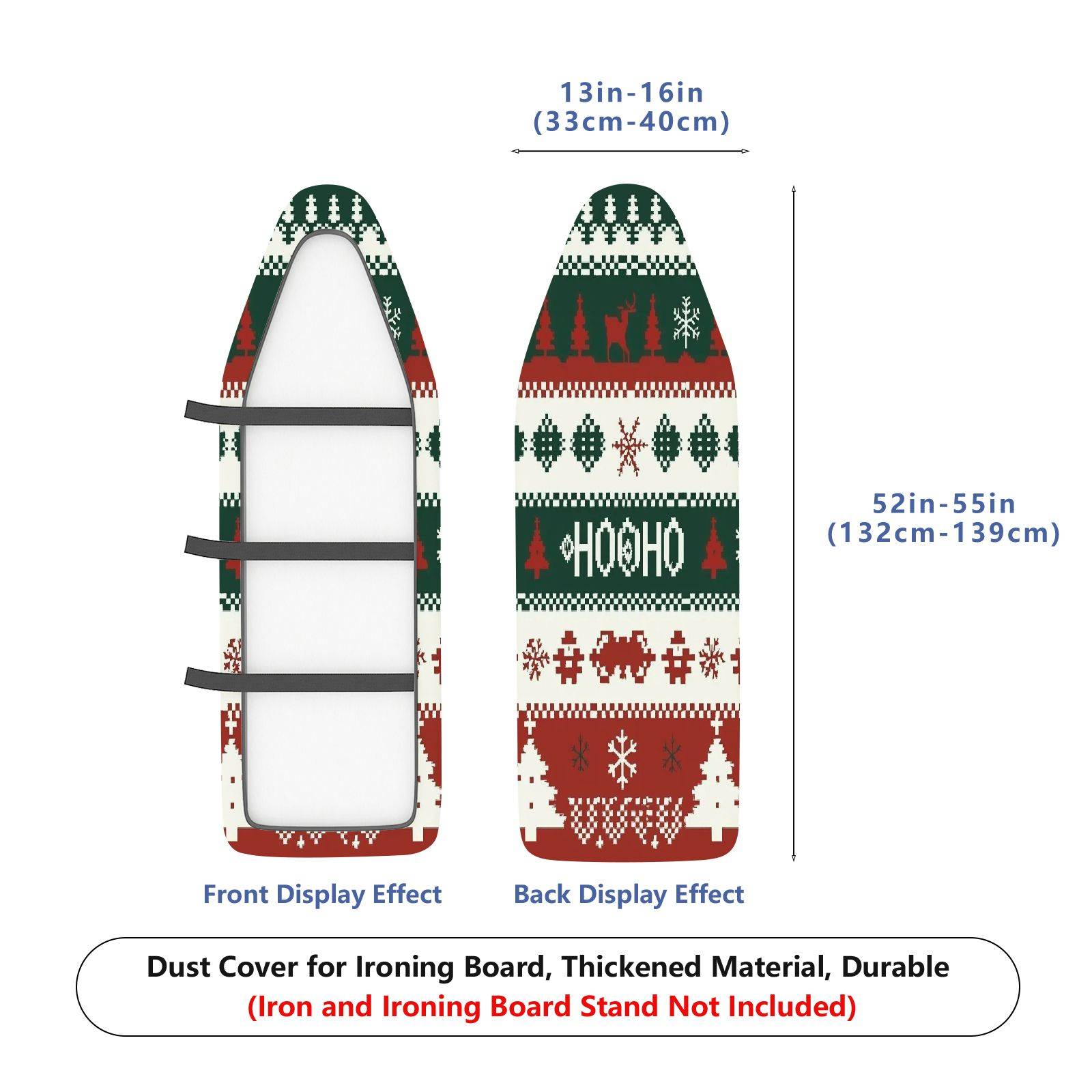 1-Piece Reindeer Christmas Snowflake  Ironing Board Cover, Universal Size, Without Board