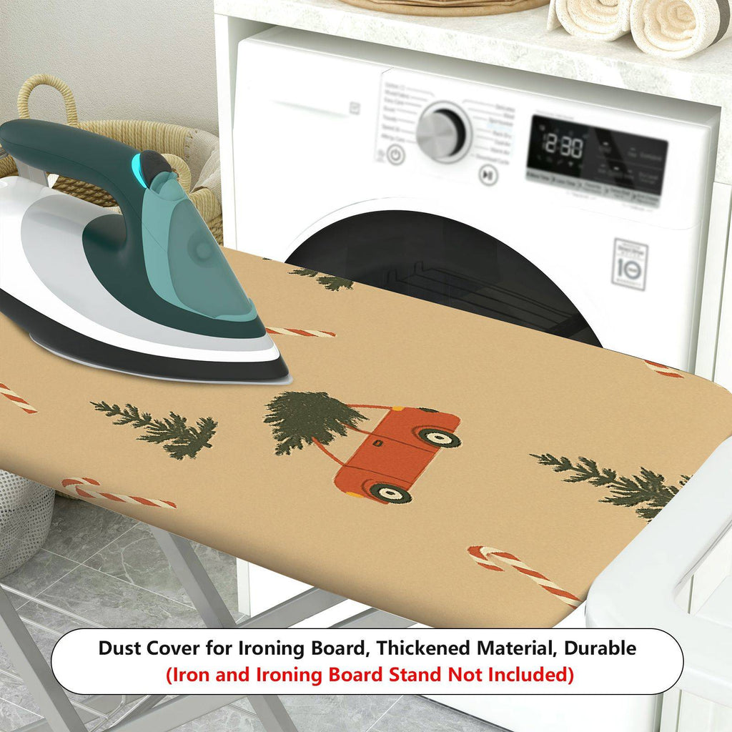 1-Piece Christmas Tree Candy Cane Car  Ironing Board Cover, Universal Size, Without Board