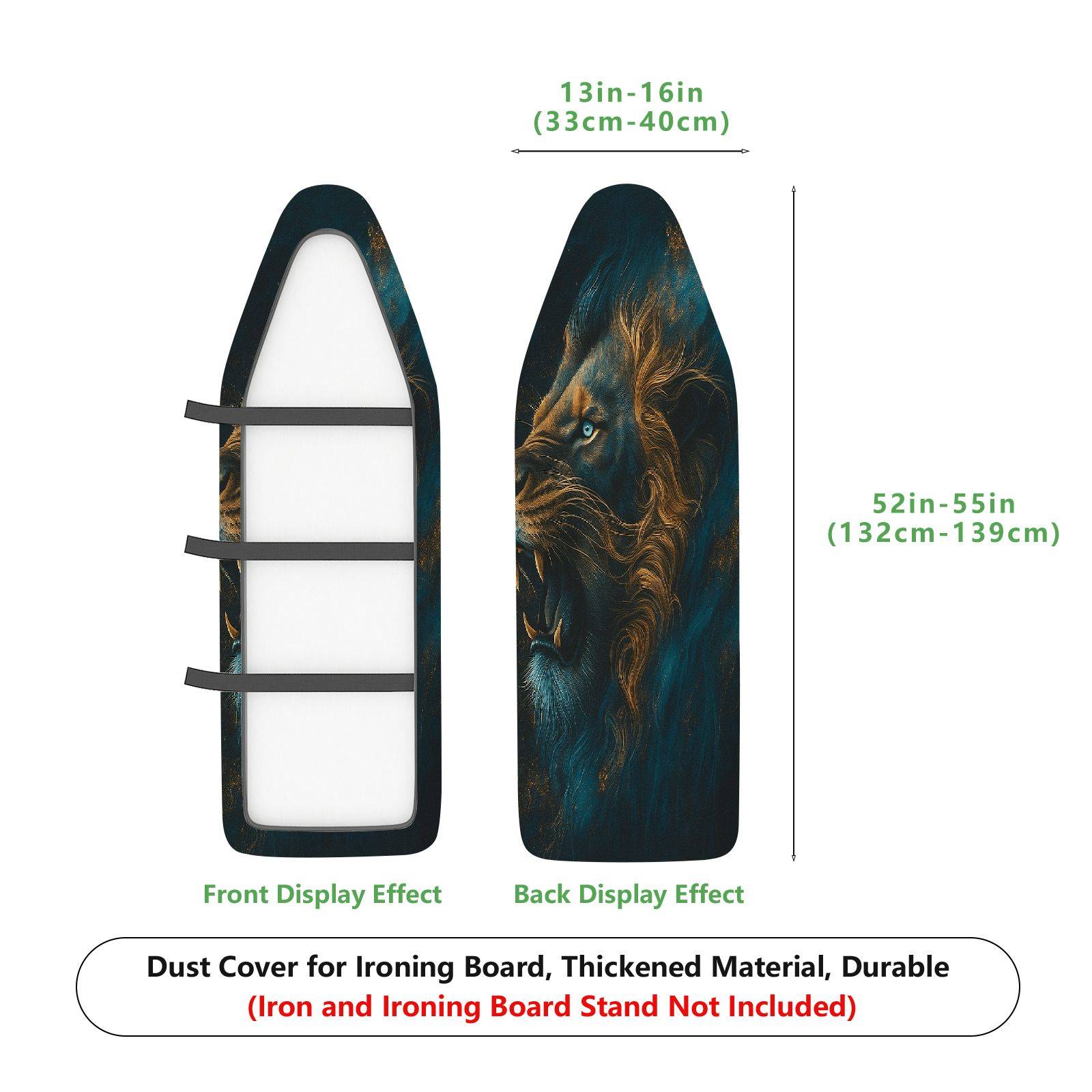 1-Piece Lion Art Animal Dark  Ironing Board Cover, Universal Size, Without Board