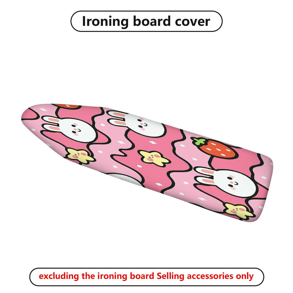 1-Piece Rabbit Strawberry Pink  Ironing Board Cover, Universal Size, Without Board