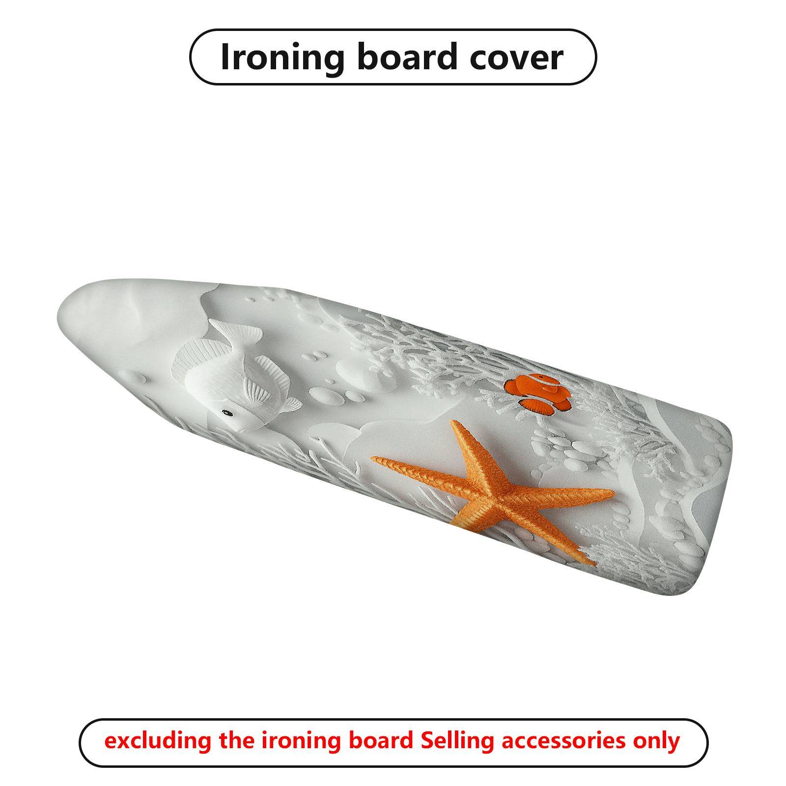 1-Piece Ocean Starfish Clownfish  Ironing Board Cover, Universal Size, Without Board