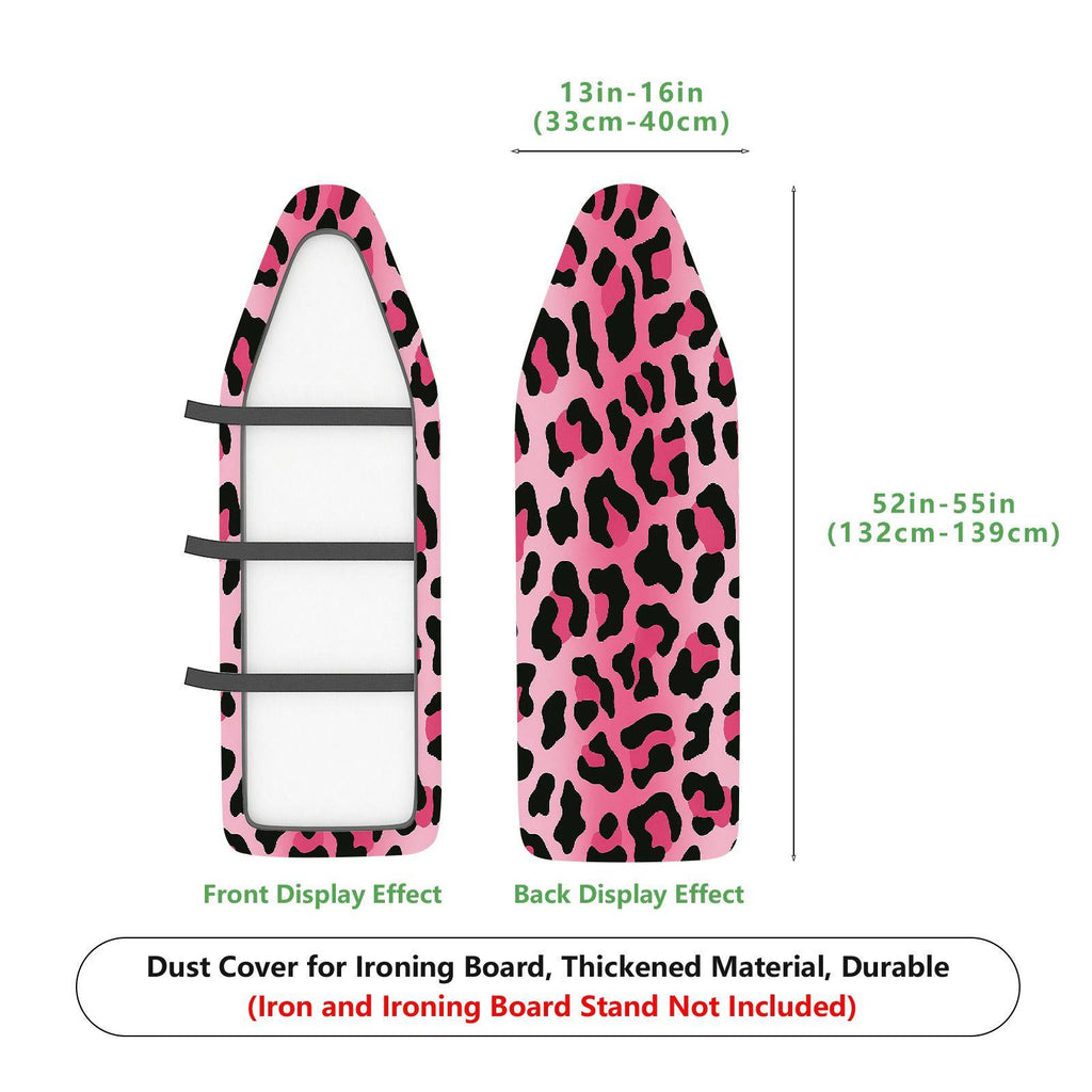 1-Piece Leopard Print Pink Decorative  Ironing Board Cover, Universal Size, Without Board