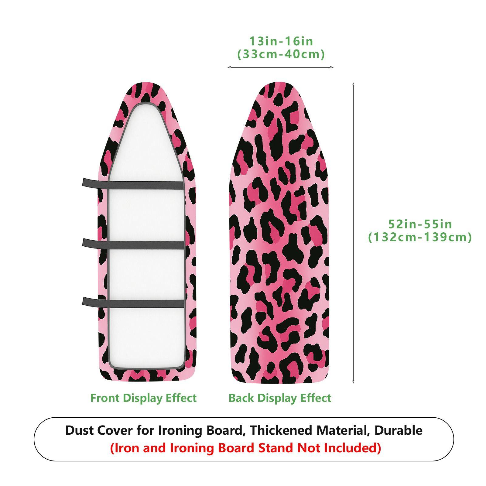 1-Piece Leopard Print Pink Decorative  Ironing Board Cover, Universal Size, Without Board