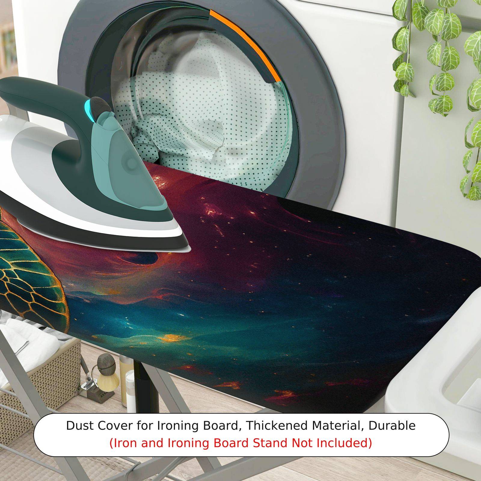 1-Piece Ocean Turtle Space  Ironing Board Cover, Universal Size, Without Board