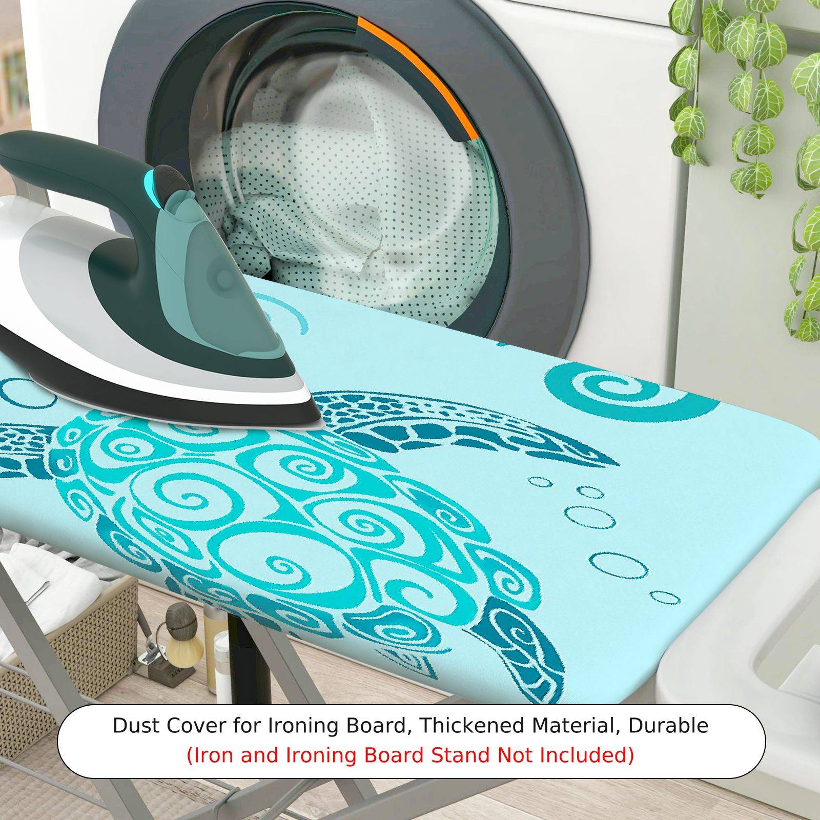 1-Piece Turtle Ocean Swirl  Ironing Board Cover, Universal Size, Without Board