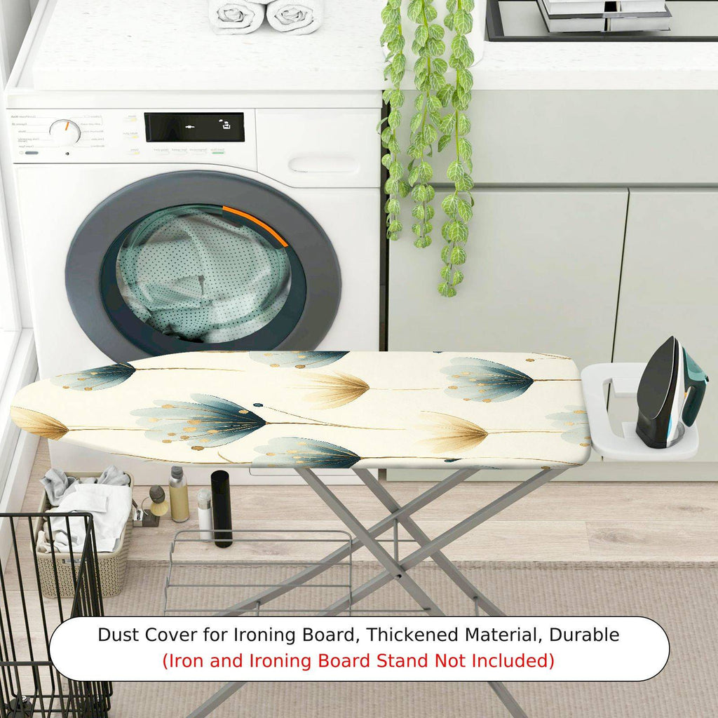 1-Piece Floral Pattern Leaf Beige  Ironing Board Cover, Universal Size, Without Board