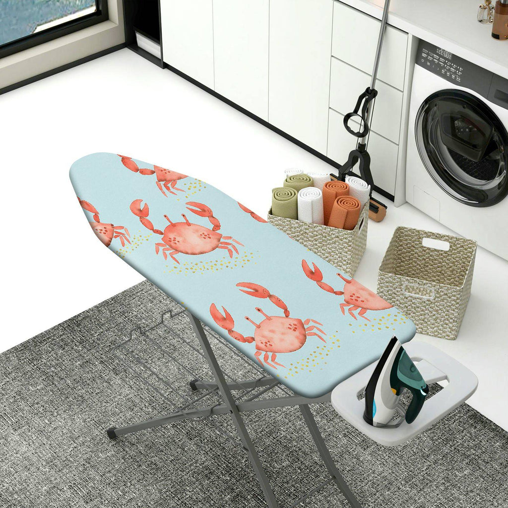 1-Piece Crab Ocean Blue  Ironing Board Cover, Universal Size, Without Board