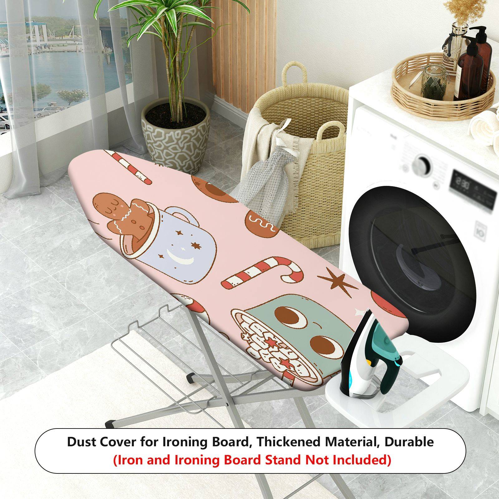 1-Piece Christmas Gingerbread Candy  Ironing Board Cover, Universal Size, Without Board