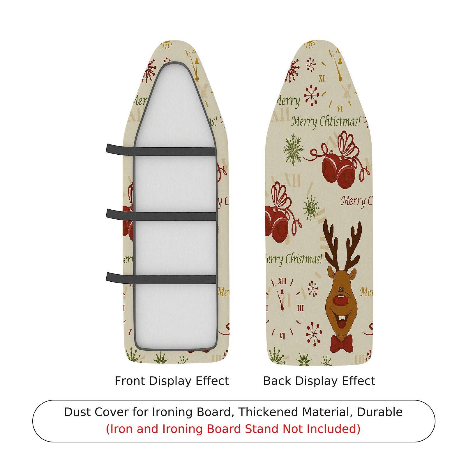 1-Piece Reindeer Snowflakes Christmas  Ironing Board Cover, Universal Size, Without Board